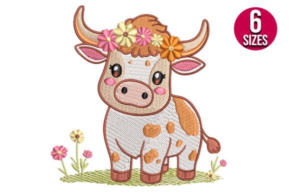 Charming Floral Baby Highland Cow for Holiday Gifts