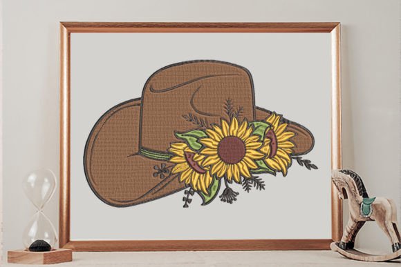 Charming Floral Cowboy Hat with Sunflowers