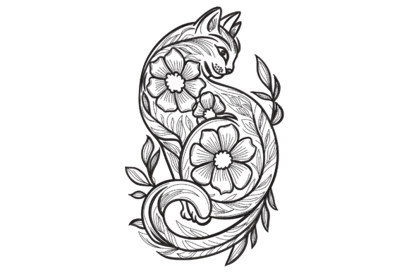 Charming Floral Feline Elegance for Seasonal Delight