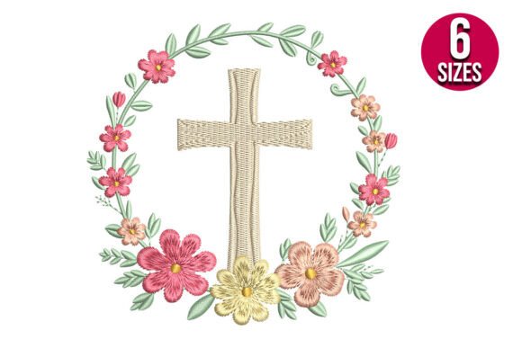 Elegant Cross with Floral Wreath for Faithful Creations