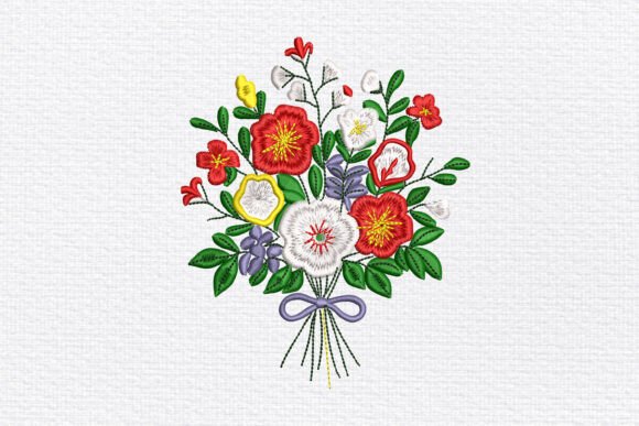 Elegant Floral Bouquet: A Versatile Embroidery Design