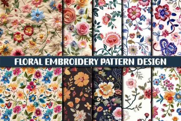 Elegant Floral Embroidery for Business Merch