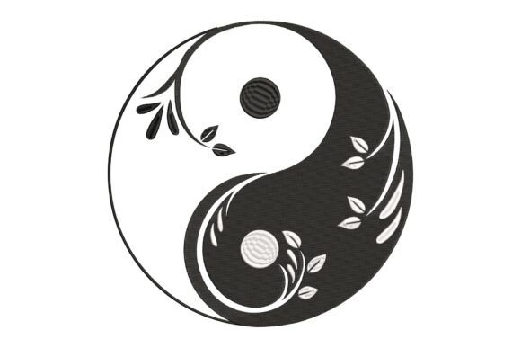 Elegant Floral Yin Yang for Versatile Embroidery