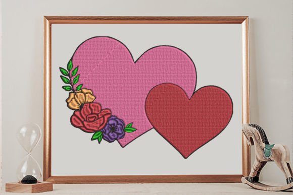 Floral Double Hearts: A Versatile Embroidery Design