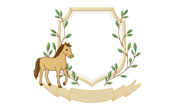 Horse Frame Embroidery Design – Rustic Charm