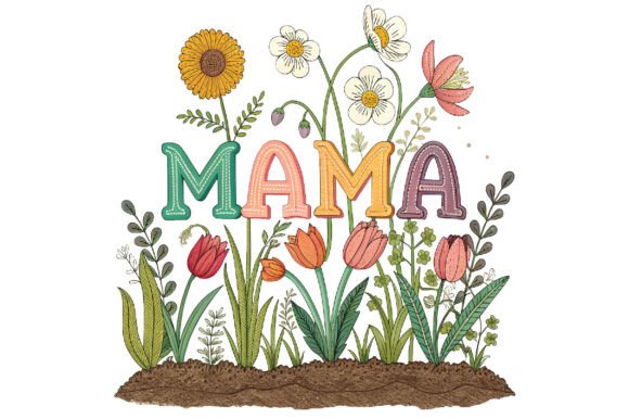 Mama Floral Embroidery Design: A Touch of Elegance