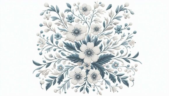 White Floral Embroidery Pattern Review
